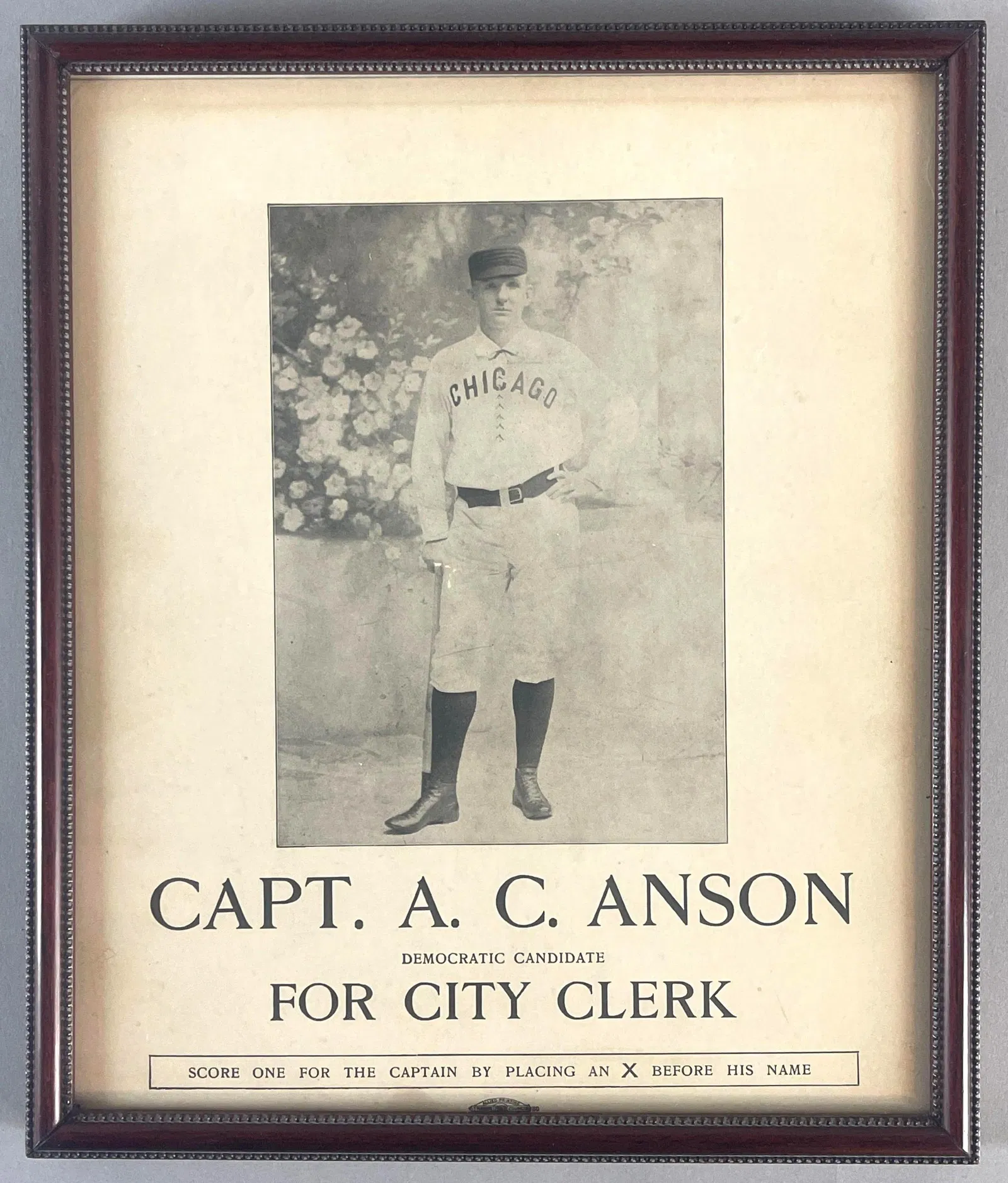 Rare 1905 Capt. A. C. Anson for City Clerk Political Poster