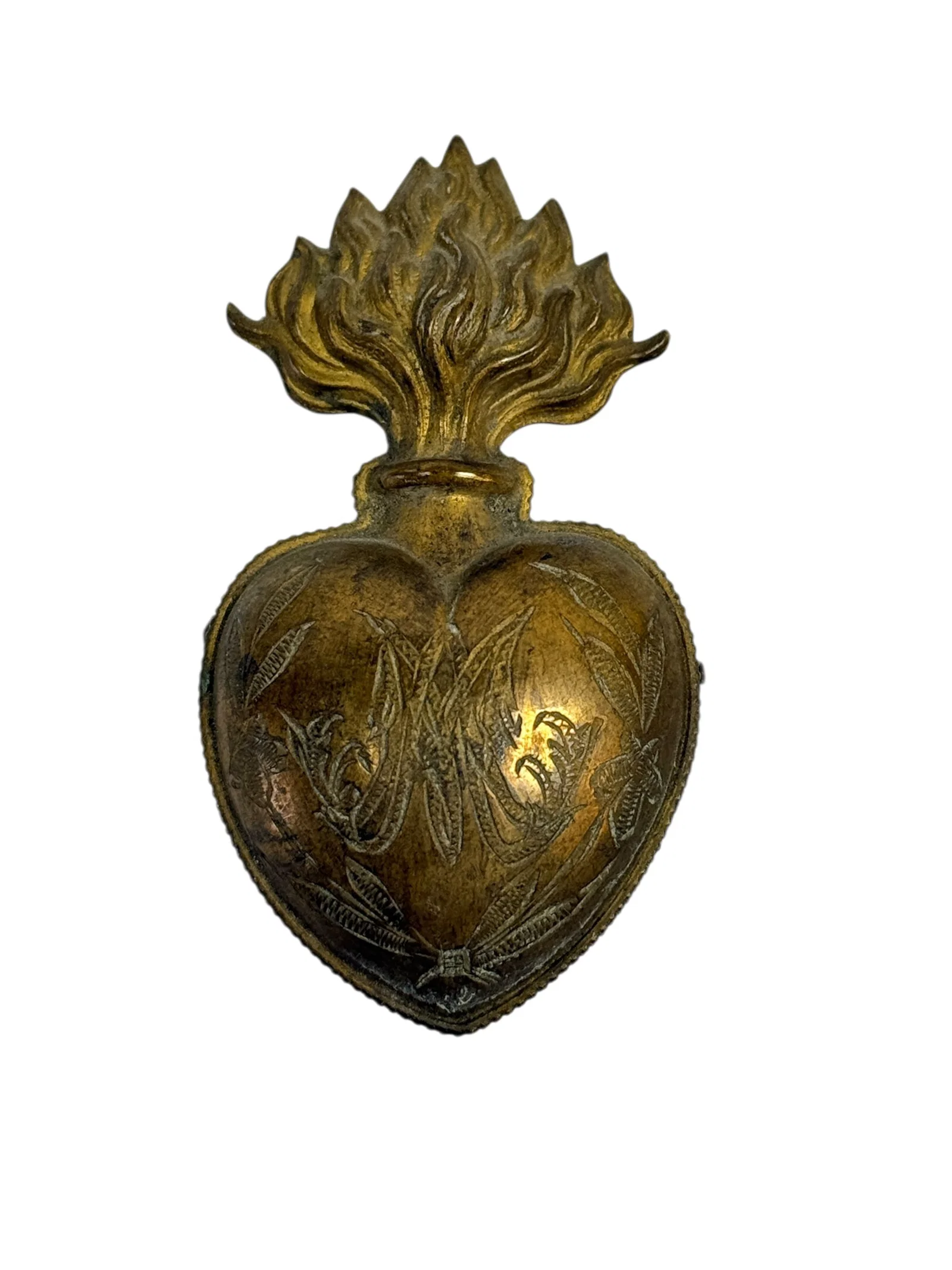 RARE 19th C. French Sacred Heart Ex-Voto Reliquary Locket