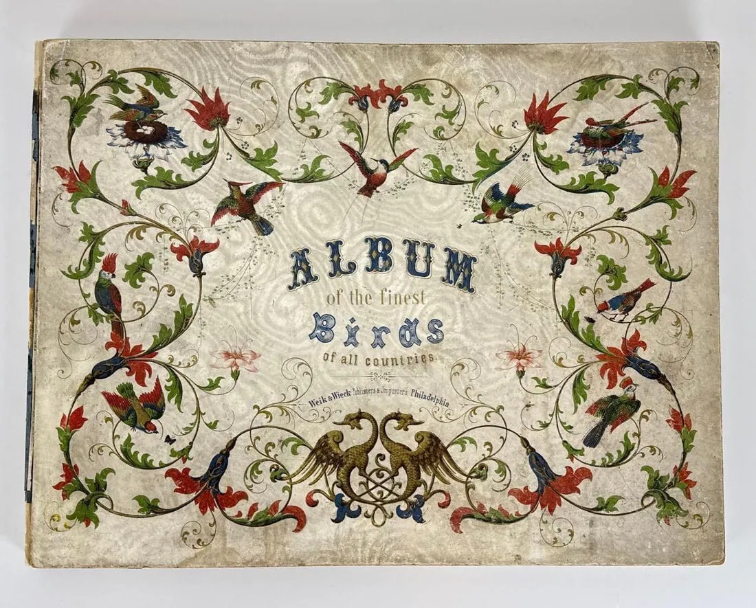 RARE 19th-CENTURY ORNITHOLOGICAL ALBUM WEIK & WIECK 1870 ALBUM OF THE FINEST BIRDS OF ALL COUNTRIES