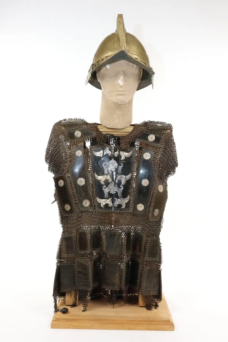 Rare and Exceptional 19th C. Philippine Moro BURUNGKU Helmet with Plate Armor