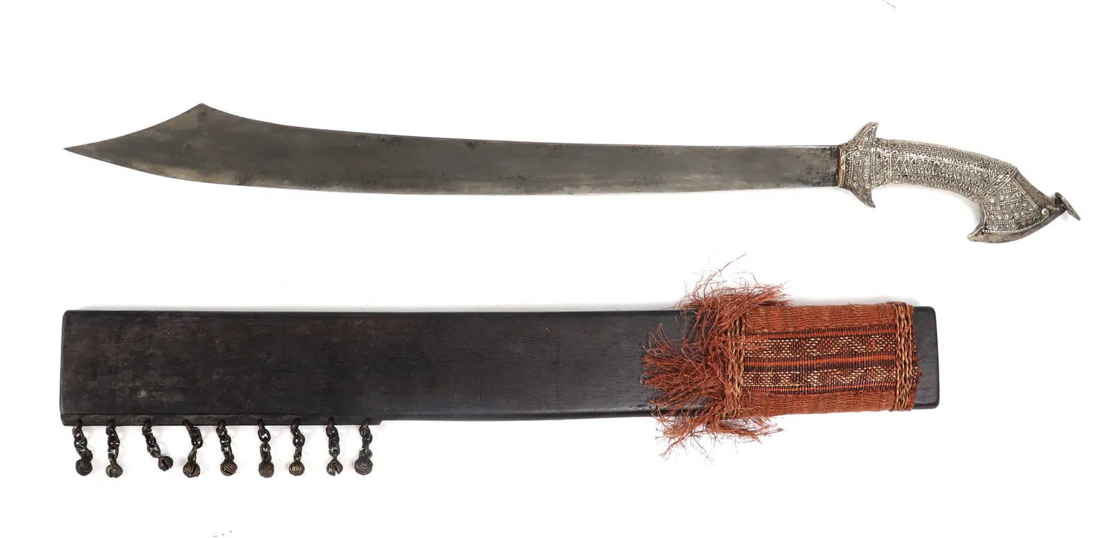 Rare Bronze T'Boli Sword & 9-Bell Scabbard