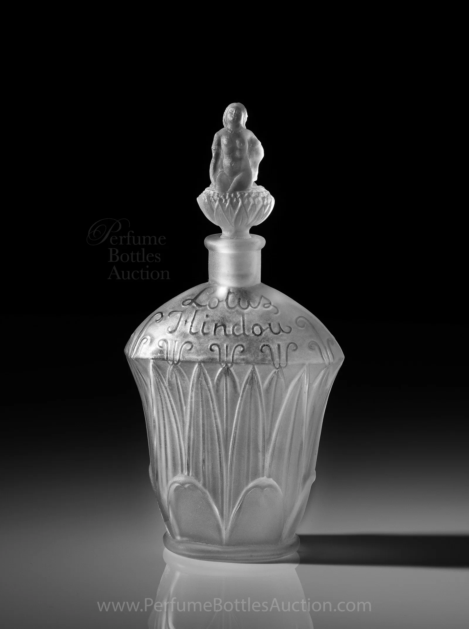 Rare c1920 Julien Viard perfume bottle for Nassan Lotus Hindou