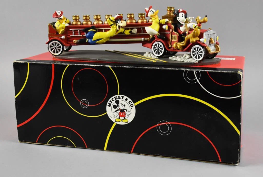 RARE c1990 Disney Mickey & Co Fire Truck Menorah MIB