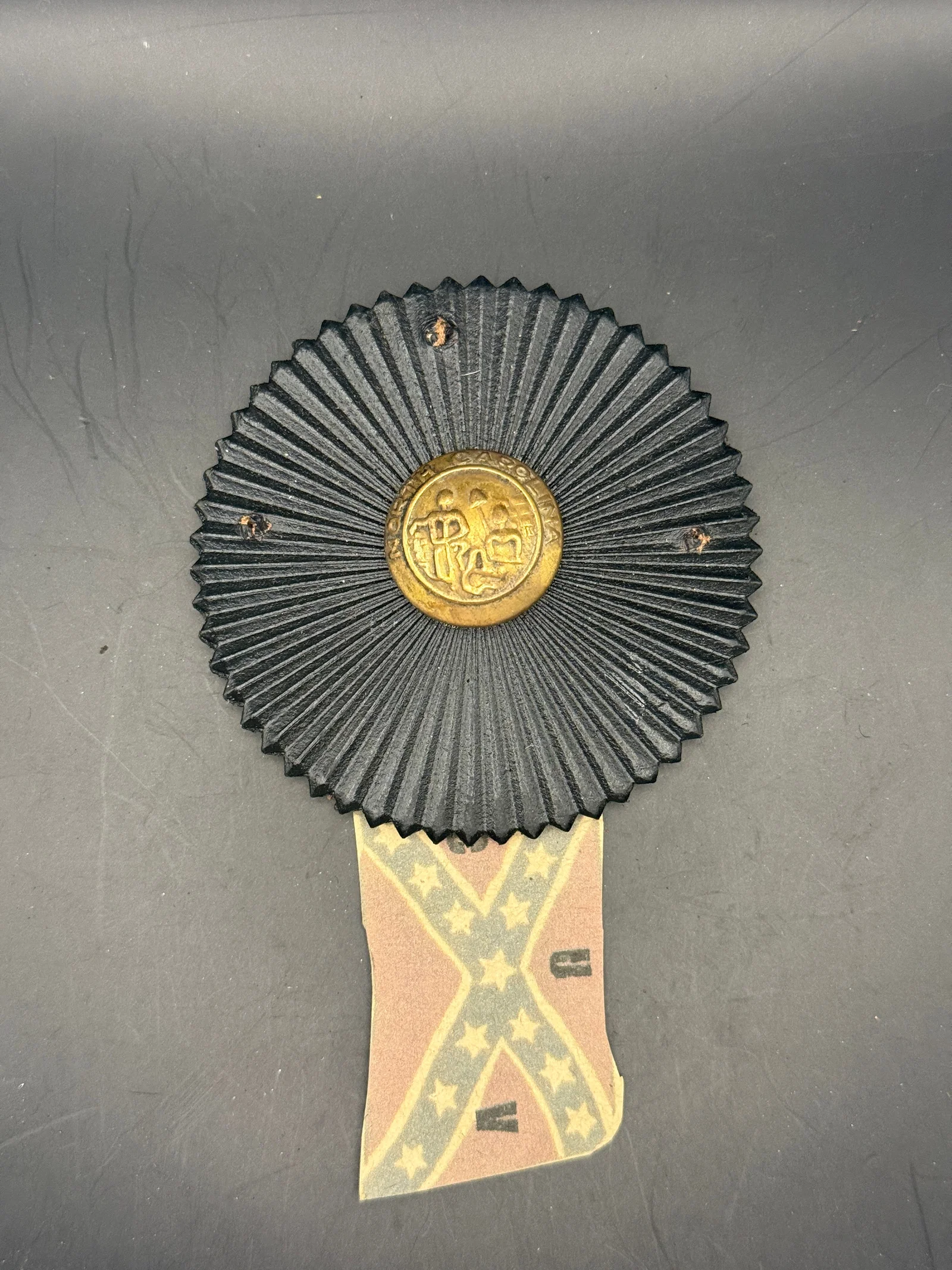 Rare Civil War Confederate North Carolina UCV Cockade Badge Insignia