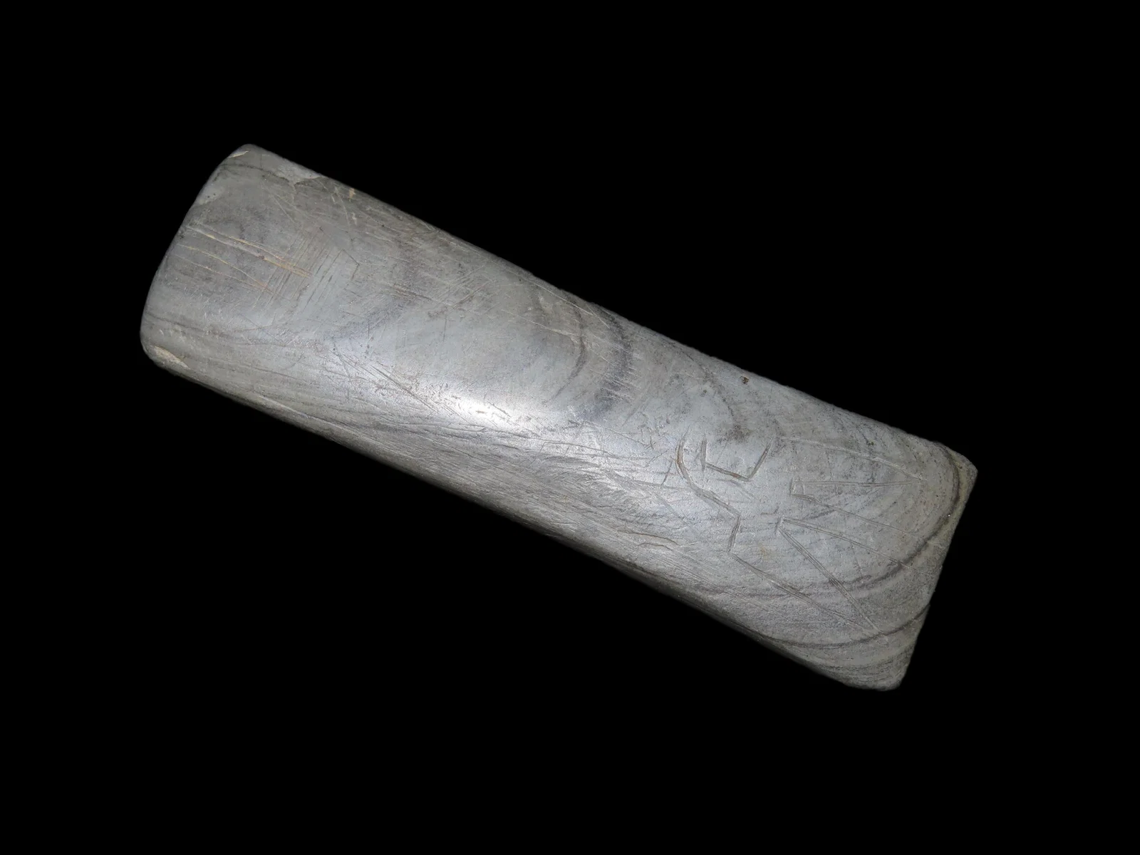 Rare Engraved Cahokia Tablet, St. Clair Co. Illinois. Motley COA. Has a Bird or Birdman nicely