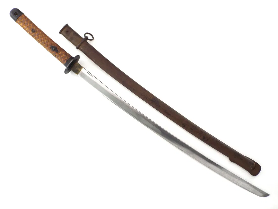 Rare Japanese Late War Type 95 Shin Gunto NCO Sword Matching Number Scabbard