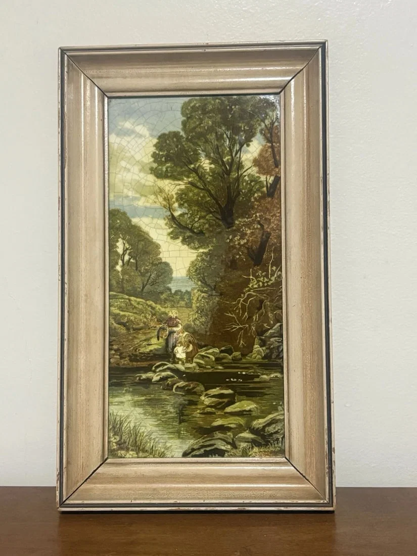 Rare Mintons Hand Painted Framed Tile