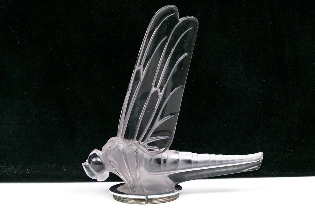 RARE RENE LALIQUE MAGICAL LIBELLULE GRANDE CAR MASCOT, CA. 1928