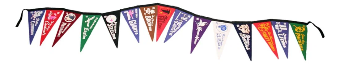 Rare Vintage 1960s NFL Pittsburgh Steelers Pennant String 80" x 12"