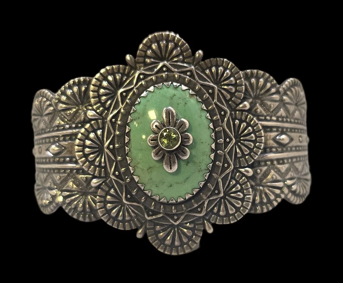 Rare Vintage CAROLYN POLLACK Sterling Silver & Gemstone Bracelet