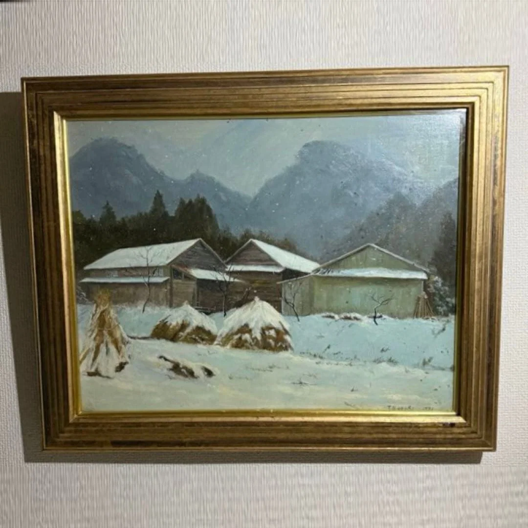 Realistic landscape painting: Snowflakes Falling (original oil painting)