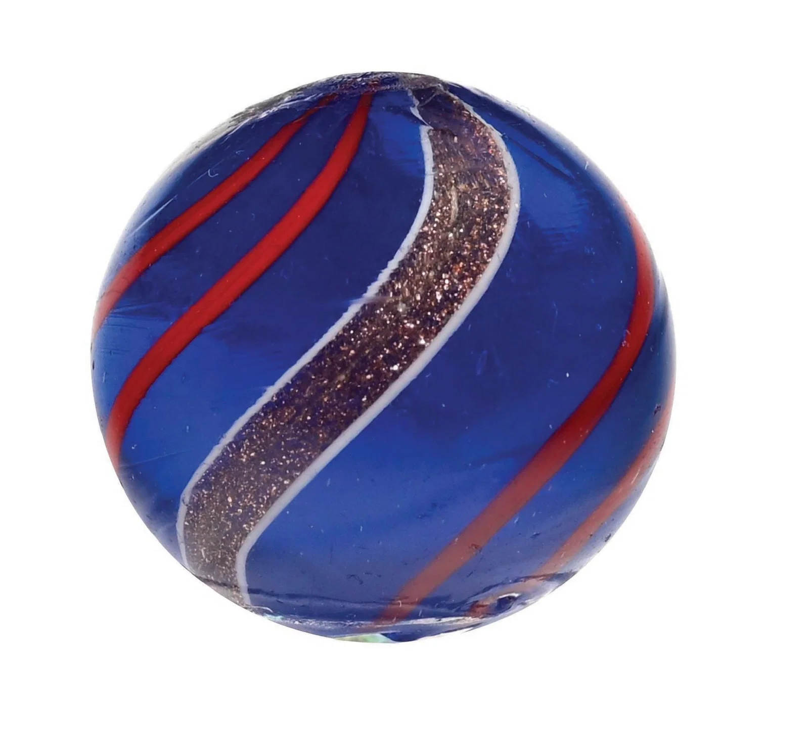 RED TRANSPARENT BASE LUTZ MARBLE