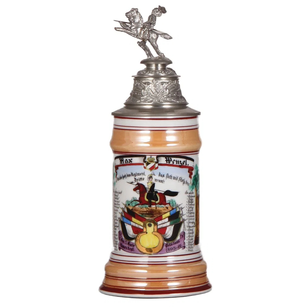 Regimental stein, .5L, 3. Garde Ulanen Regt., Potsdam
