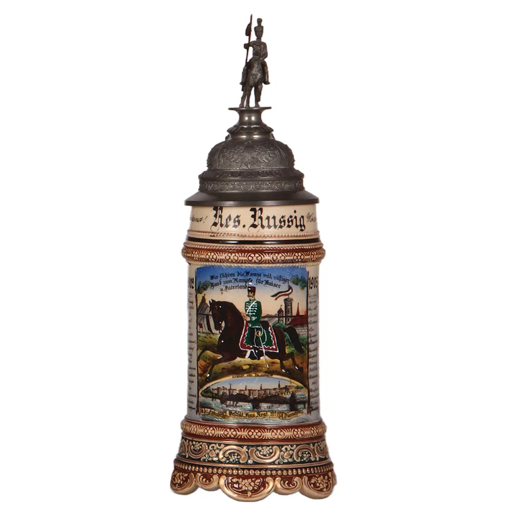 Regimental stein, .5L, Husaren Regt. Nr. 11, Düsseldorf