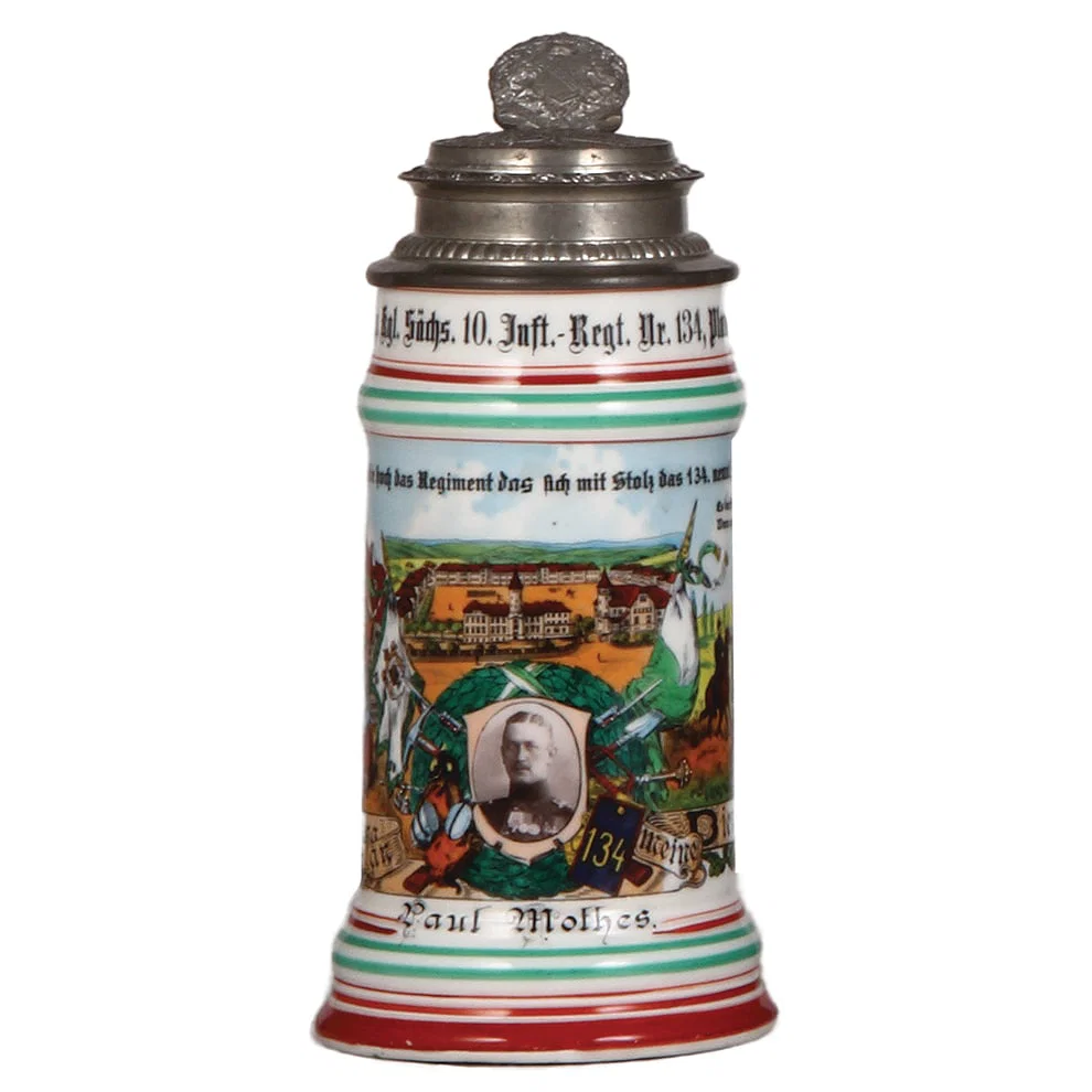 Regimental stein, .5L, Inft. Regt. Nr. 134, Plauen