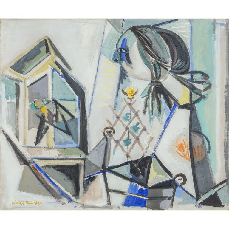 RENATO BIROLLI (1905-1959) Ragazza con gabbia