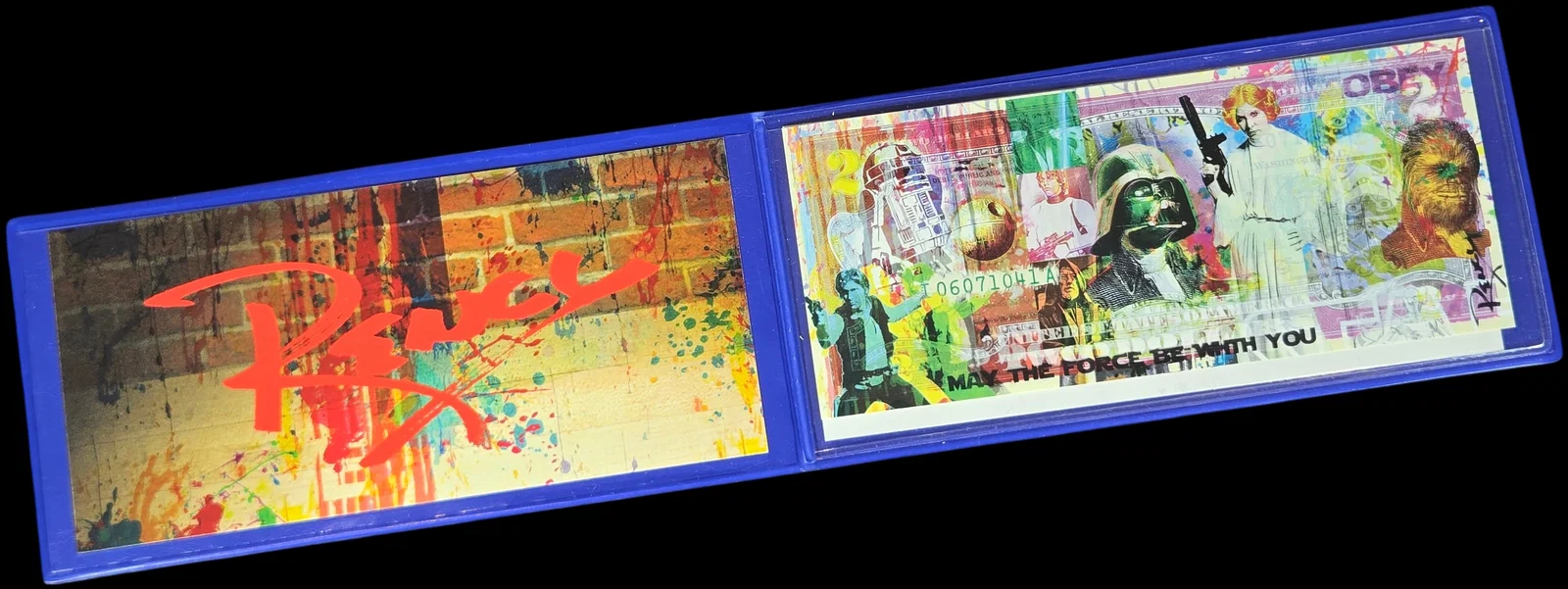 Rency Art Star Wars Themed Hand Signed US Two Dollar Bill in Presentation Folder