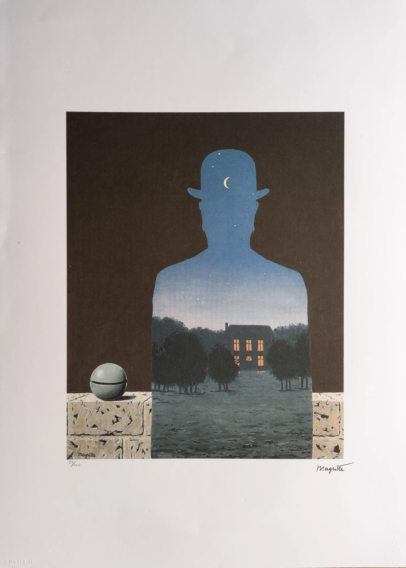 Rene Margritte ( Belgian 1898 -1967) " The Happy Donor " Signed & Numbered Etching w COA