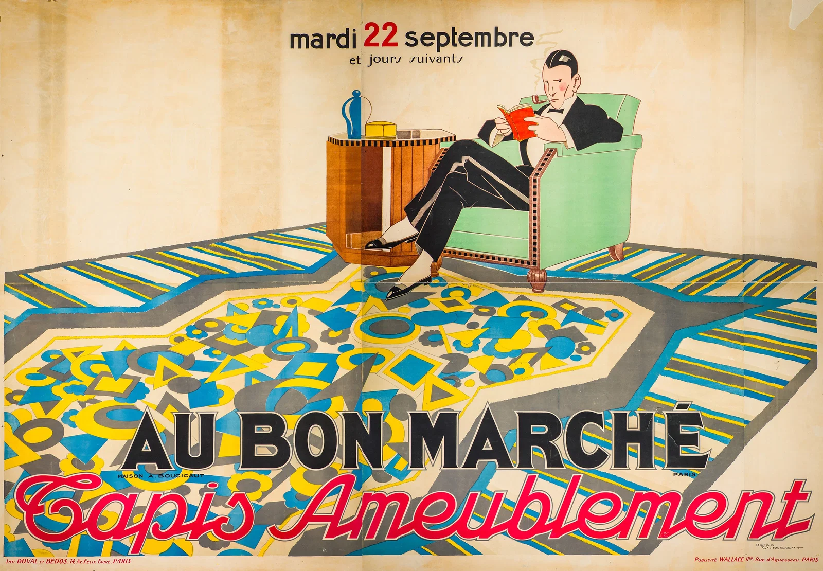 René Vincent Au Bon Marché Tapis Ameublement