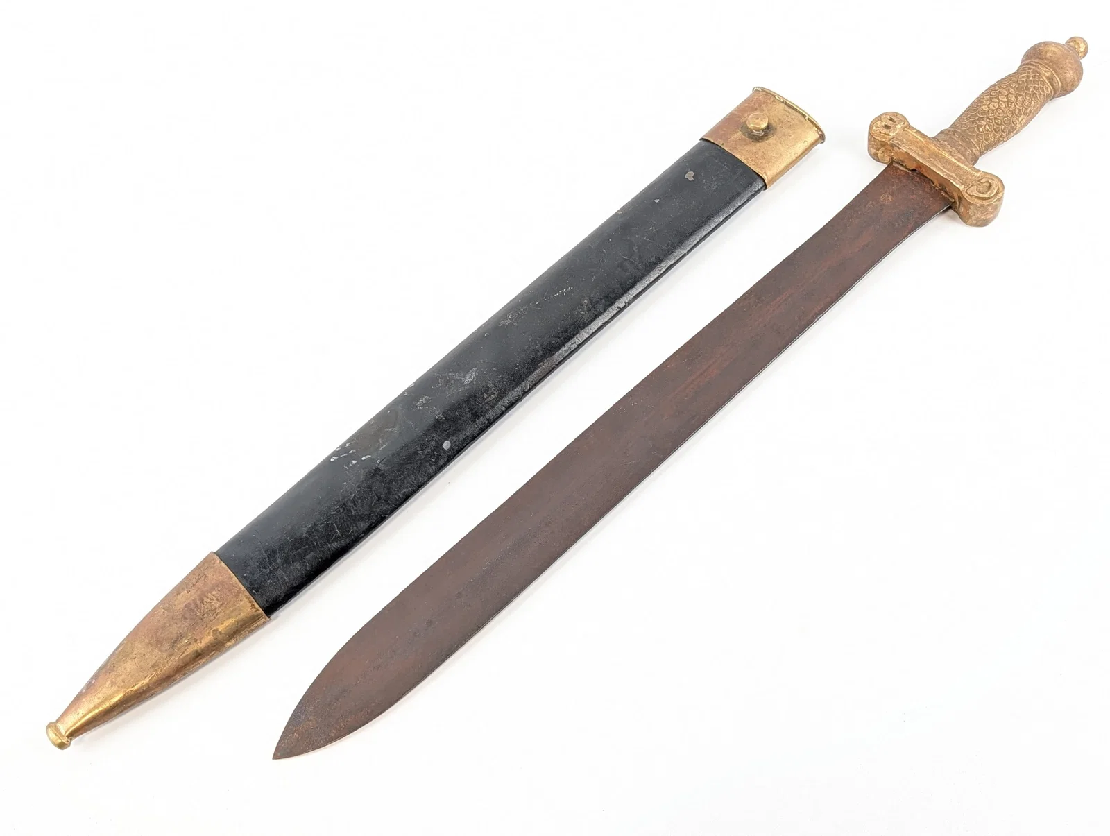 Reprooduction US Confederate States Nashville Plow Works Artillery Short Sword w/ Scabbard