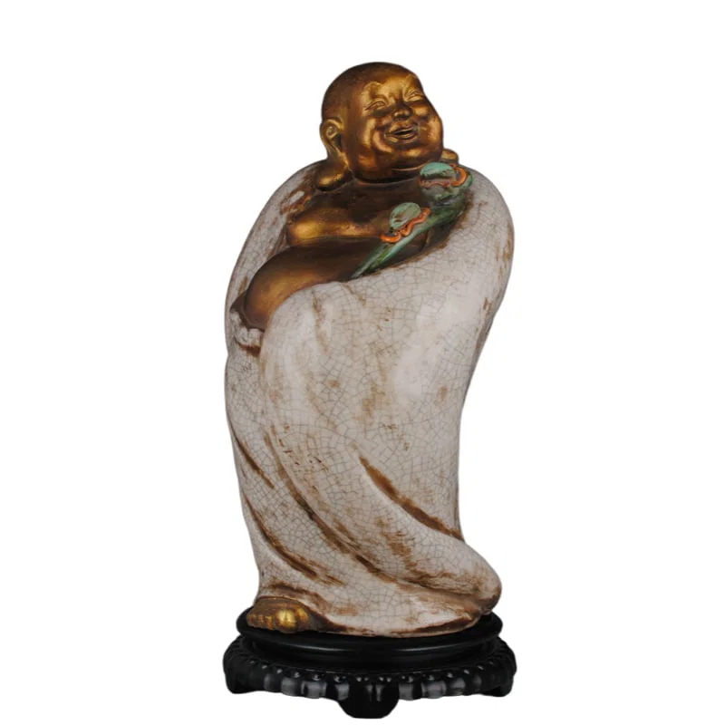 Republic of China sculpture gilded Ruyi Buddha