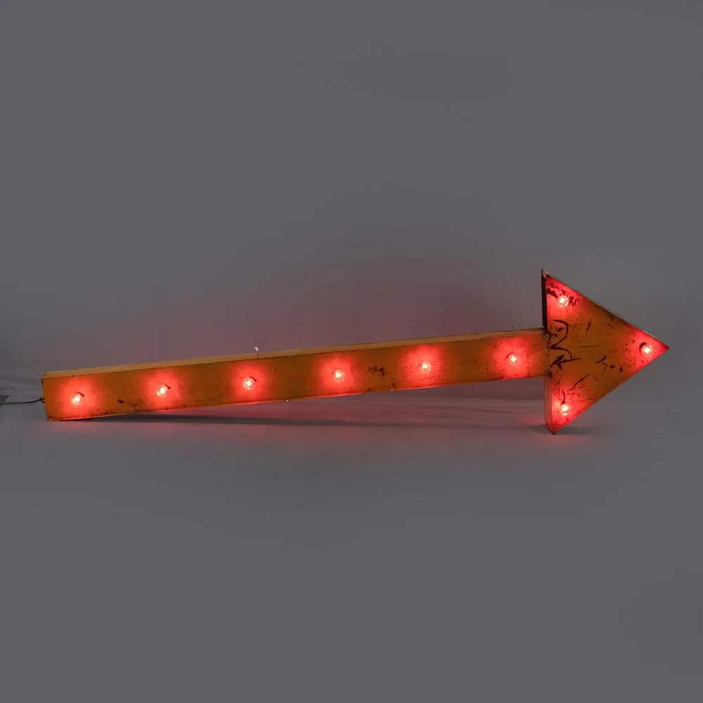 Retro 115" Lighted Yellow Arrow Marquee