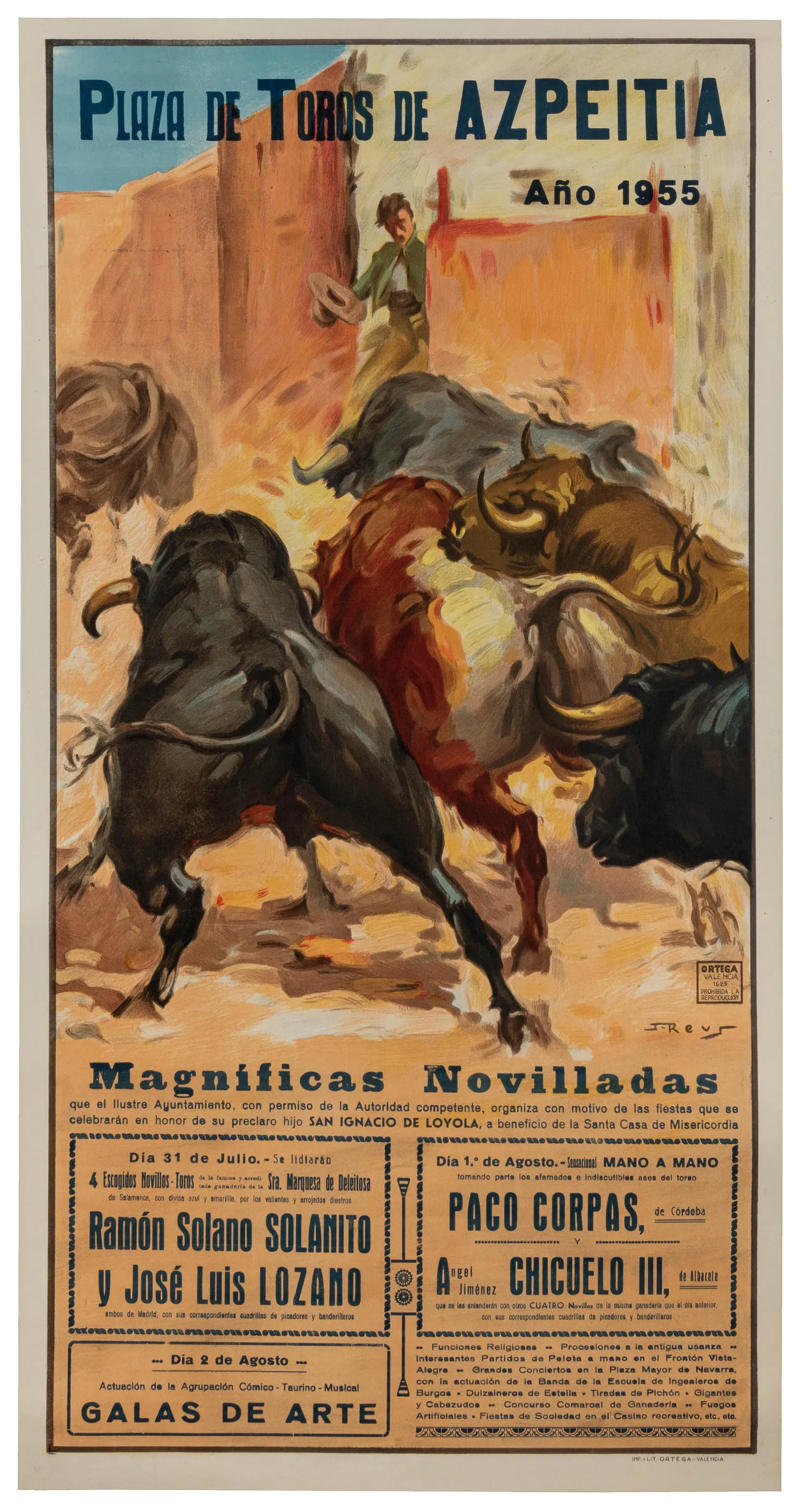 REUS, Jose (1912 - 2003). Plaza de Toros de Azpeitia. 1955.