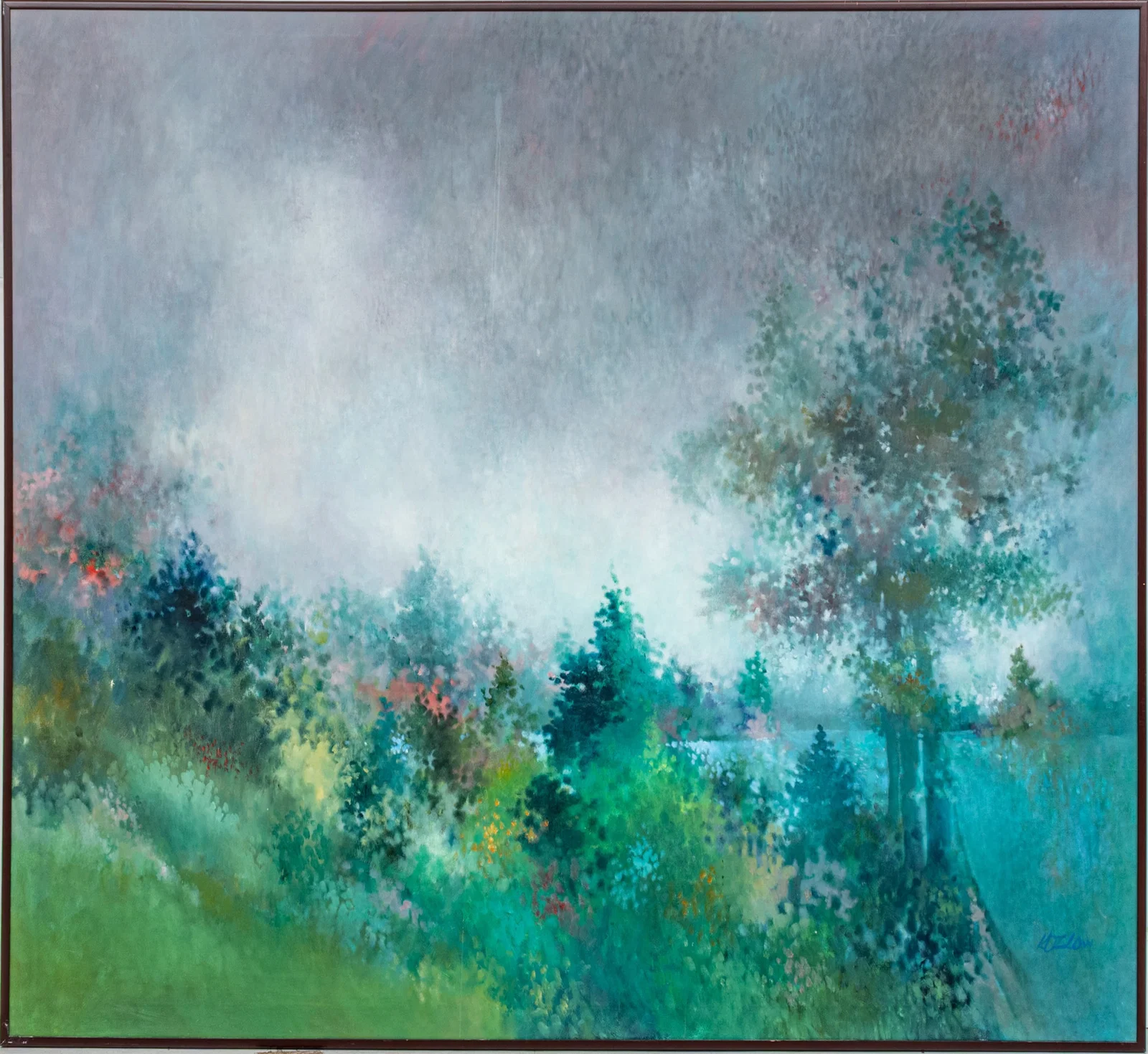 Richard Kozlow (American, 1926-2008), Acrylic on Canvas H 66 W 78 Forest Lake