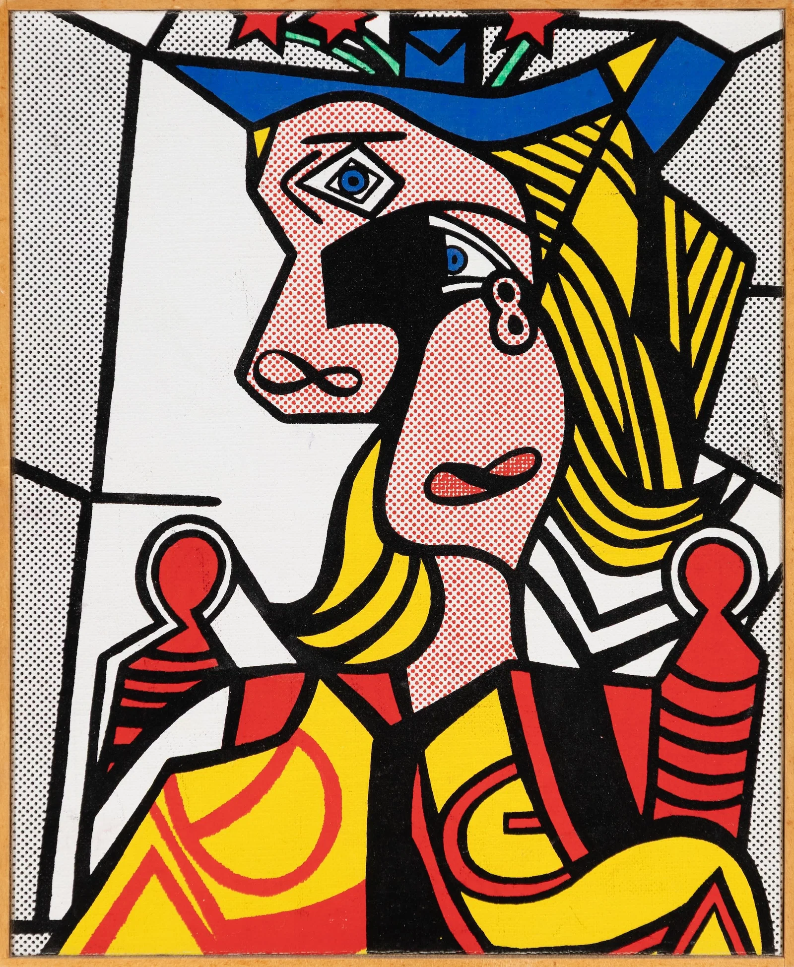 Richard Pettibone (Am. 1938-2024), Roy Lichtenstein, "Woman with Flowered Hat, 1963", 1970, Acrylic