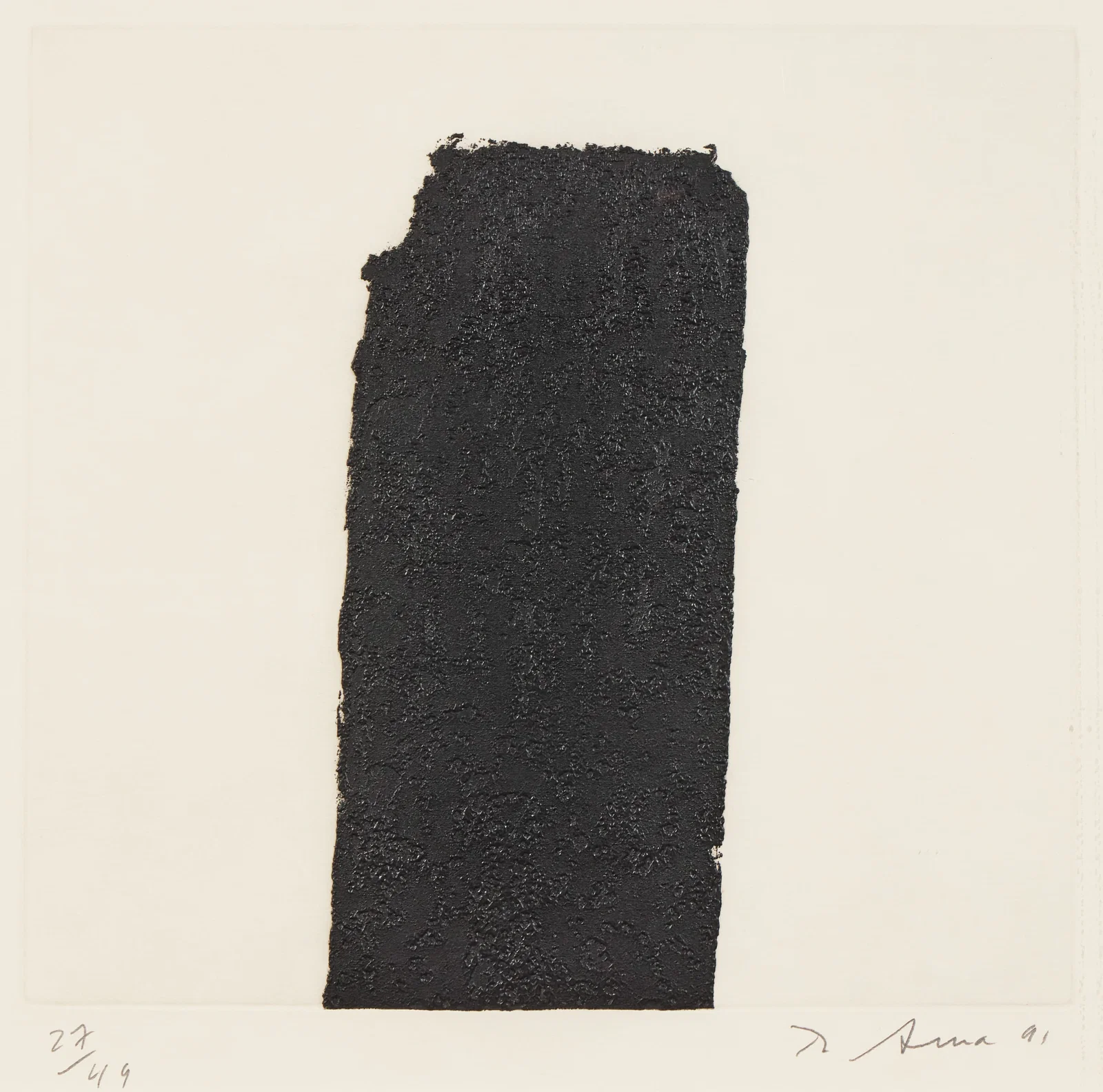 RICHARD SERRA, (American, 1938-2024), Untitled, 1991, etching on paper, sight: 18 1/2 x 19 in.,