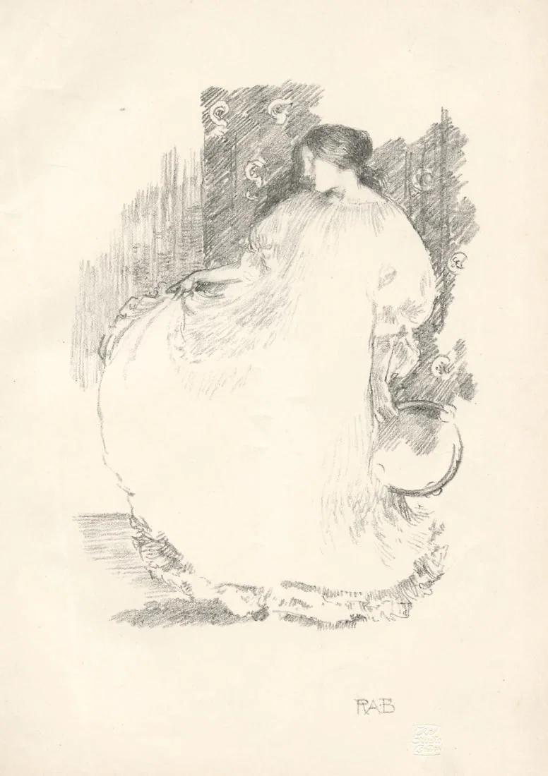 Robert Anning Bell original lithograph "Study in Movement"