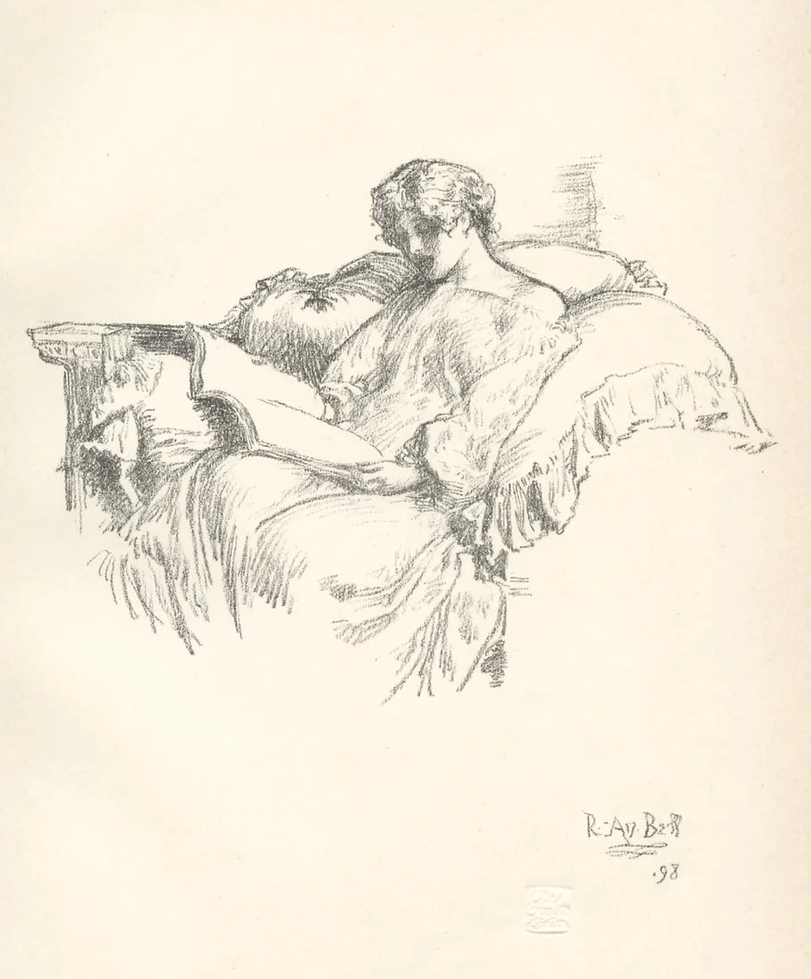 Robert Anning Bell original lithograph "The Music Score"