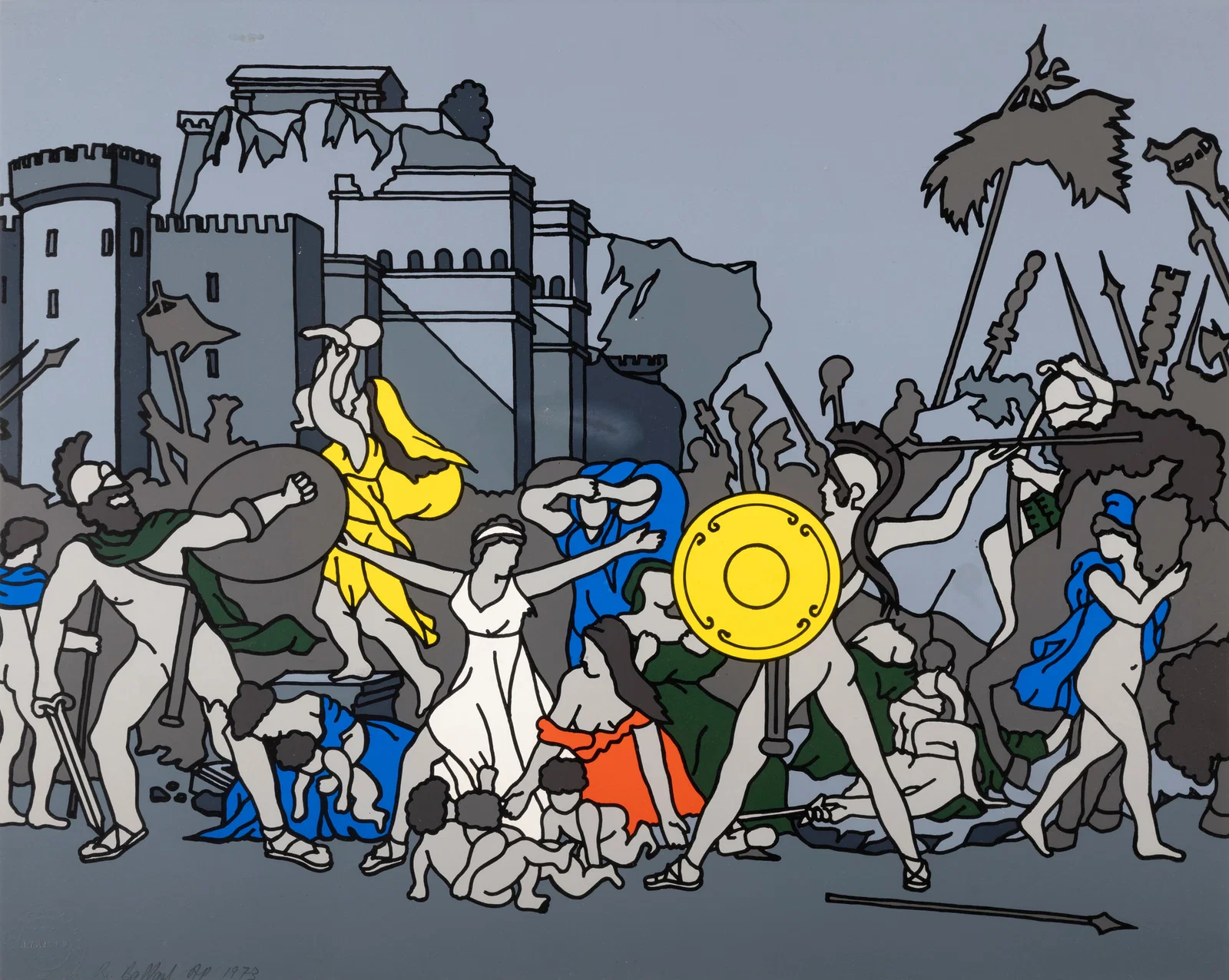 ROBERT BALLAGH (B.1943) After David, The Rape of the Sabines Silkscreen, 46.5 x 58cm Signed and