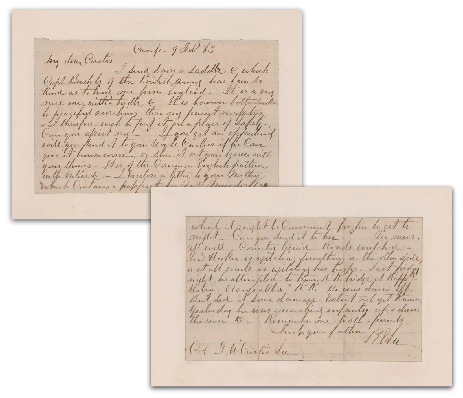 Robert E. Lee Writes Battle Letter to Son Describing Union General Hooker’s Movements