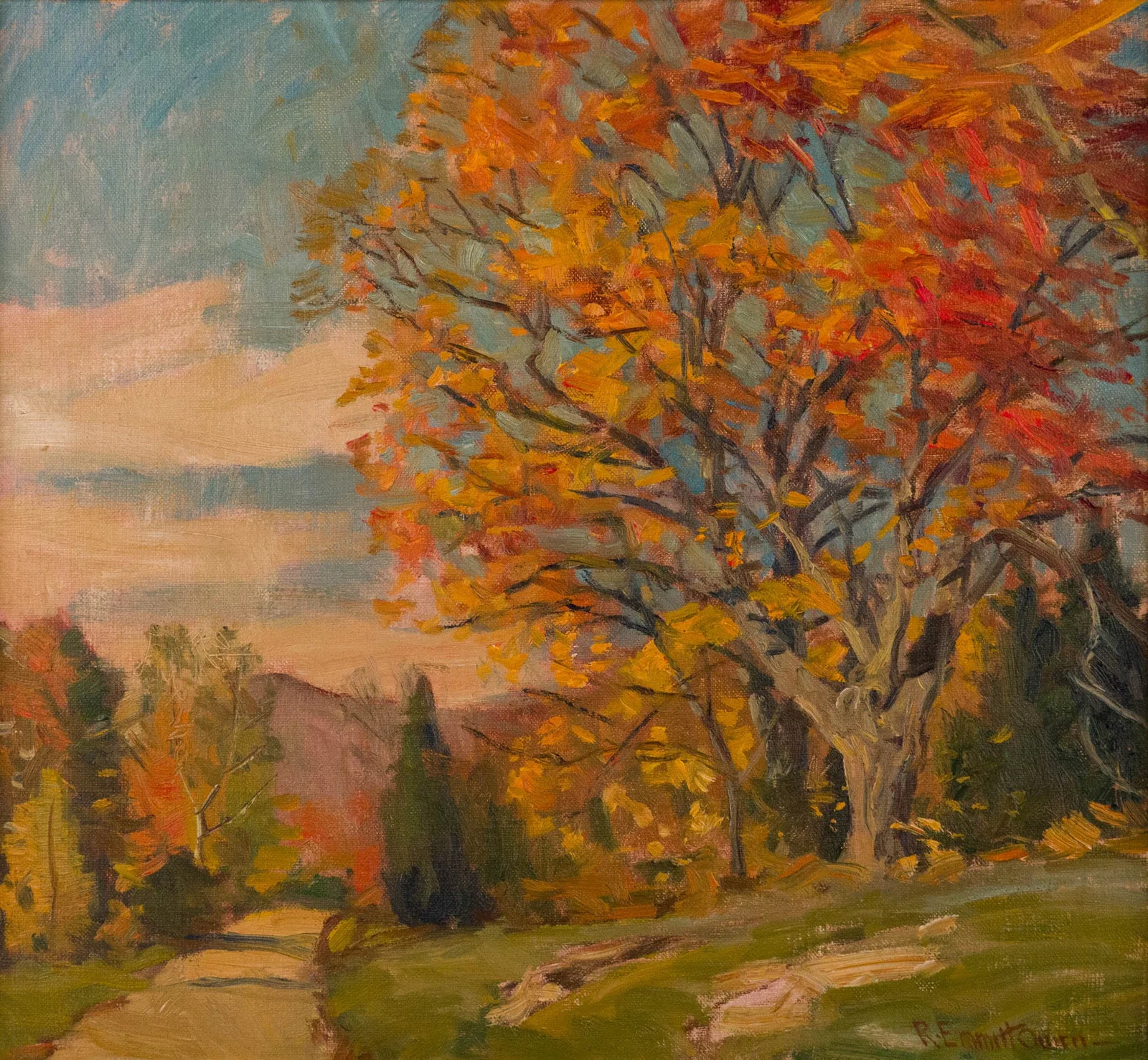 Robert Emmett Owen, 1878-1957, Fall Landscape (Old Country Road), Oil on Canvas