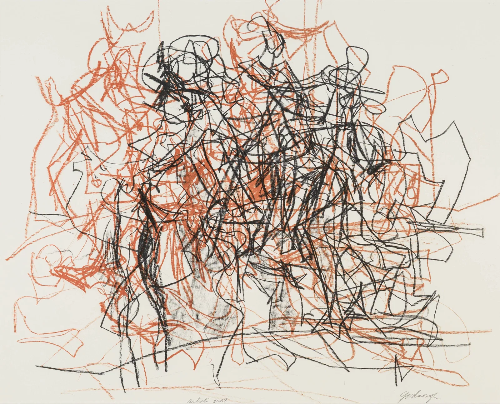 Robert Goodnough Horseman (Black; Sepia), c. 1960