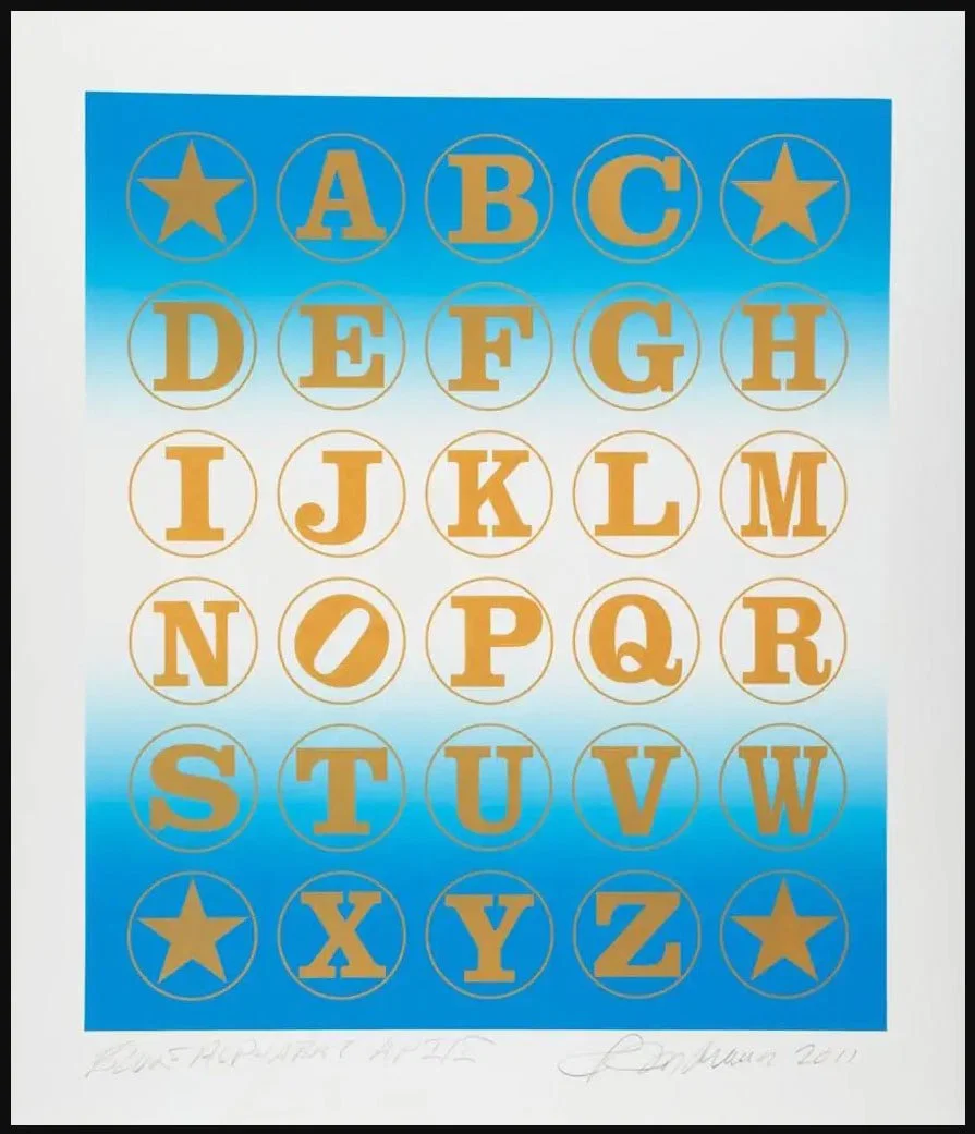Robert Indiana, 'Blue & Gold Alphabet', Artist Proof Screen Print, 2011