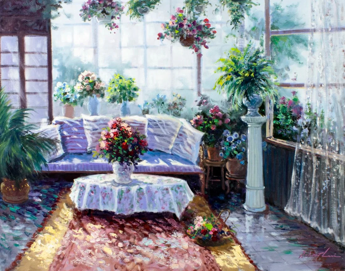 Robert Lui (Vietnam,NY,b 1951) oil painting