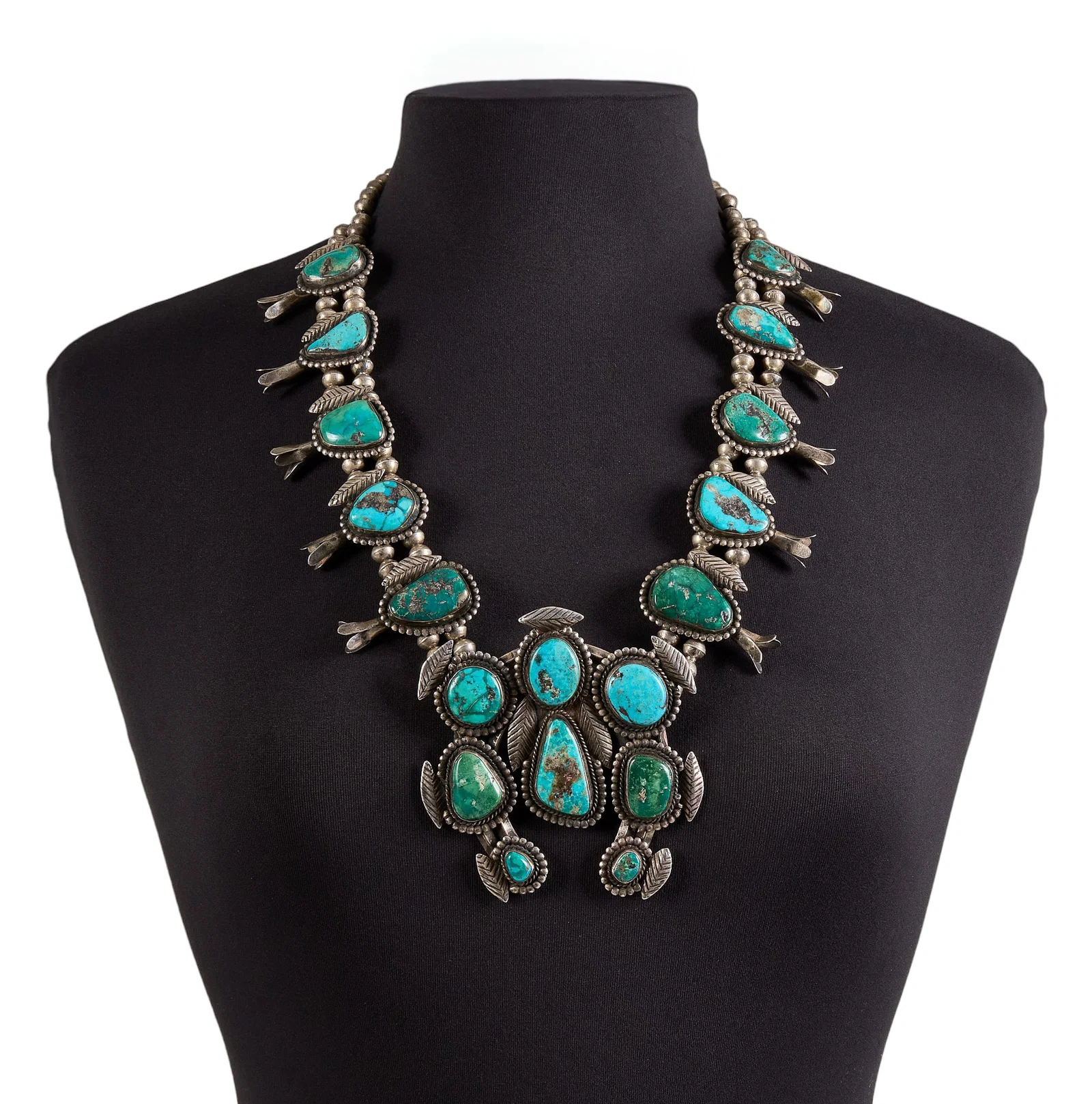 Robert Platero, Navajo Sterling & Turquoise Squash Blossom