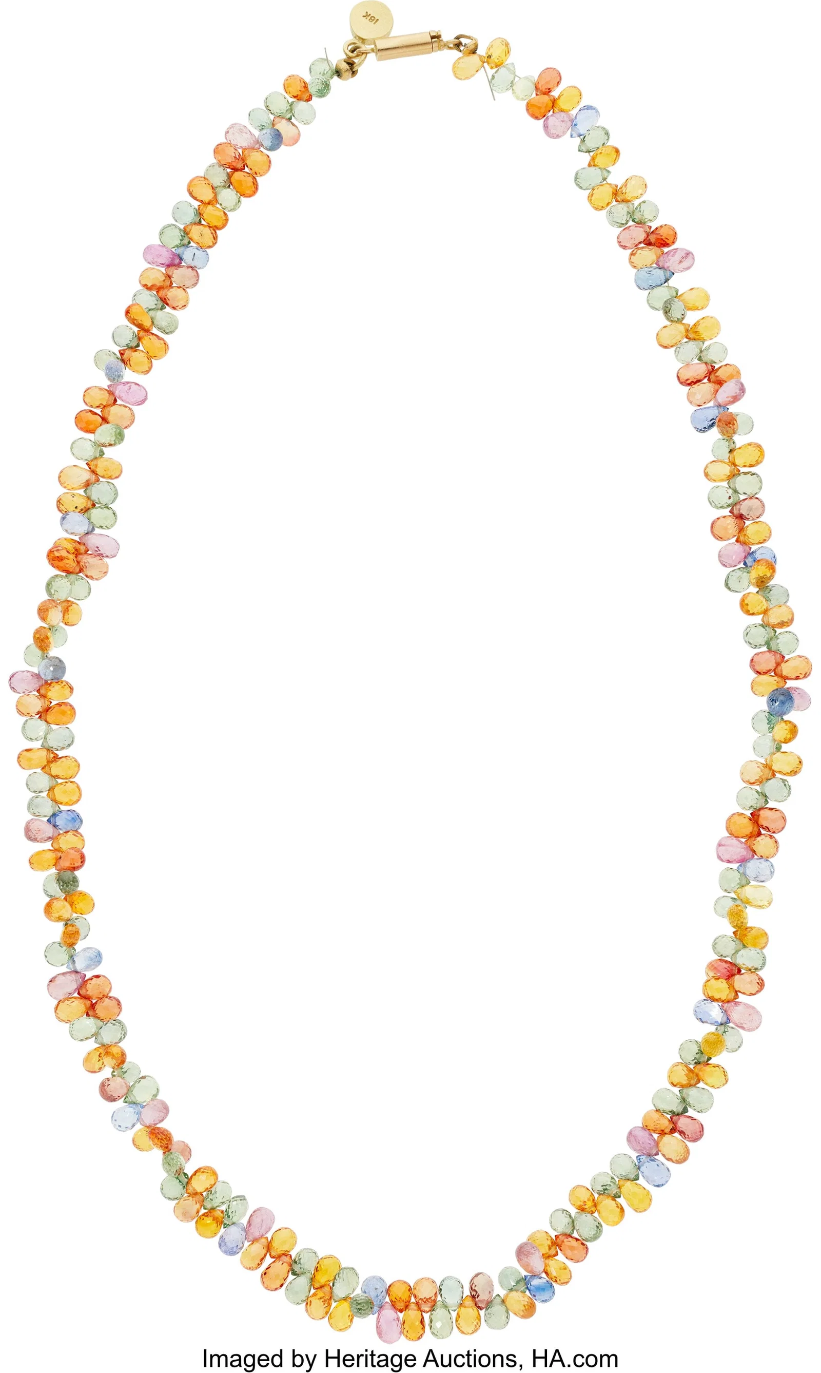 Robin Rotenier Multi-Color Sapphire, Gold Neckla