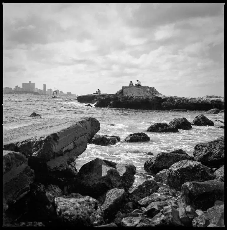 Rocky Shoreline, Havana Coast, Cuba - Silver Gelatin