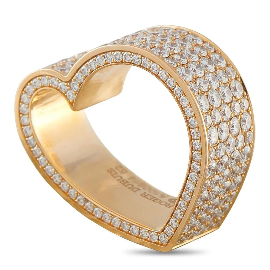 ROGER DUBUIS 18K YELLOW GOLD 5.67CT DIAMOND HEART RING