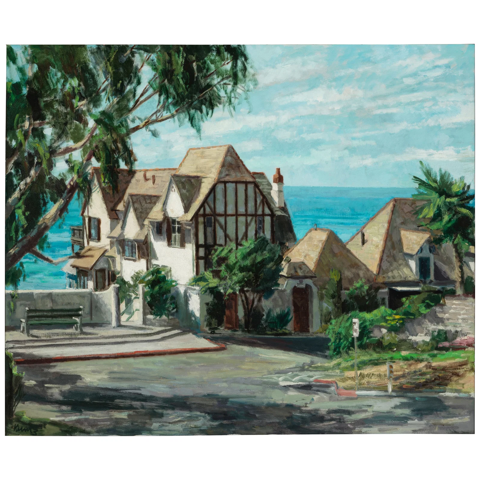 ROGER KUNTZ (1926-1975) Bette Davis House, Laguna Beach 30 x 36 in.
