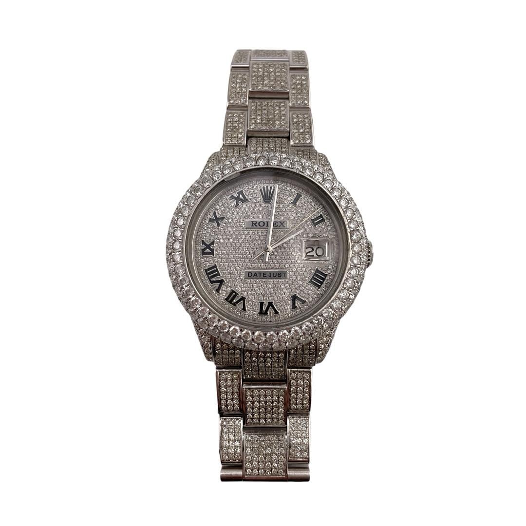 Rolex Datejust Ref 1601 Diamond Roman Dial Jubilee Bracelet Men's Watch
