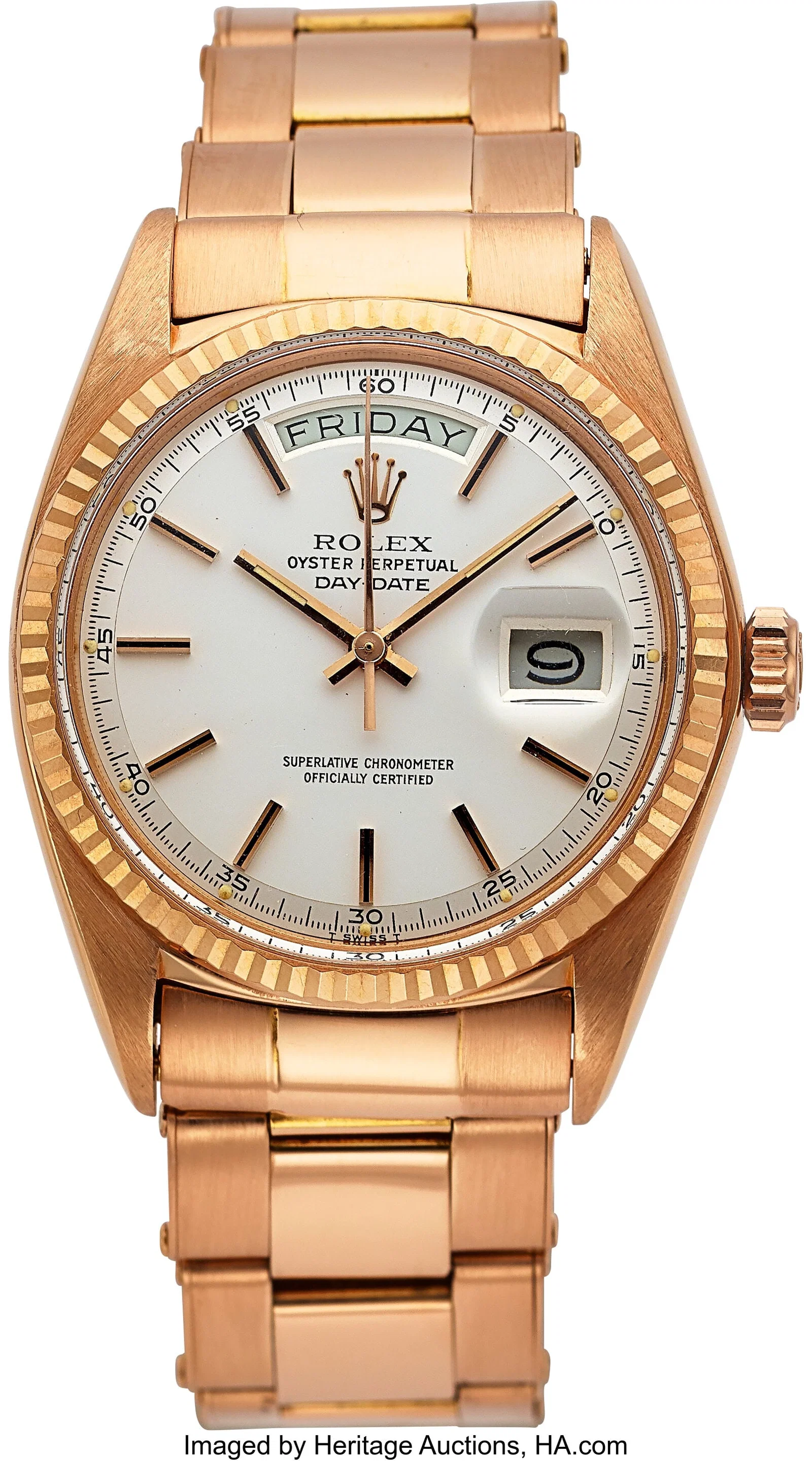Rolex Oyster Perpetual 18k Rose Gold Day-Date, R