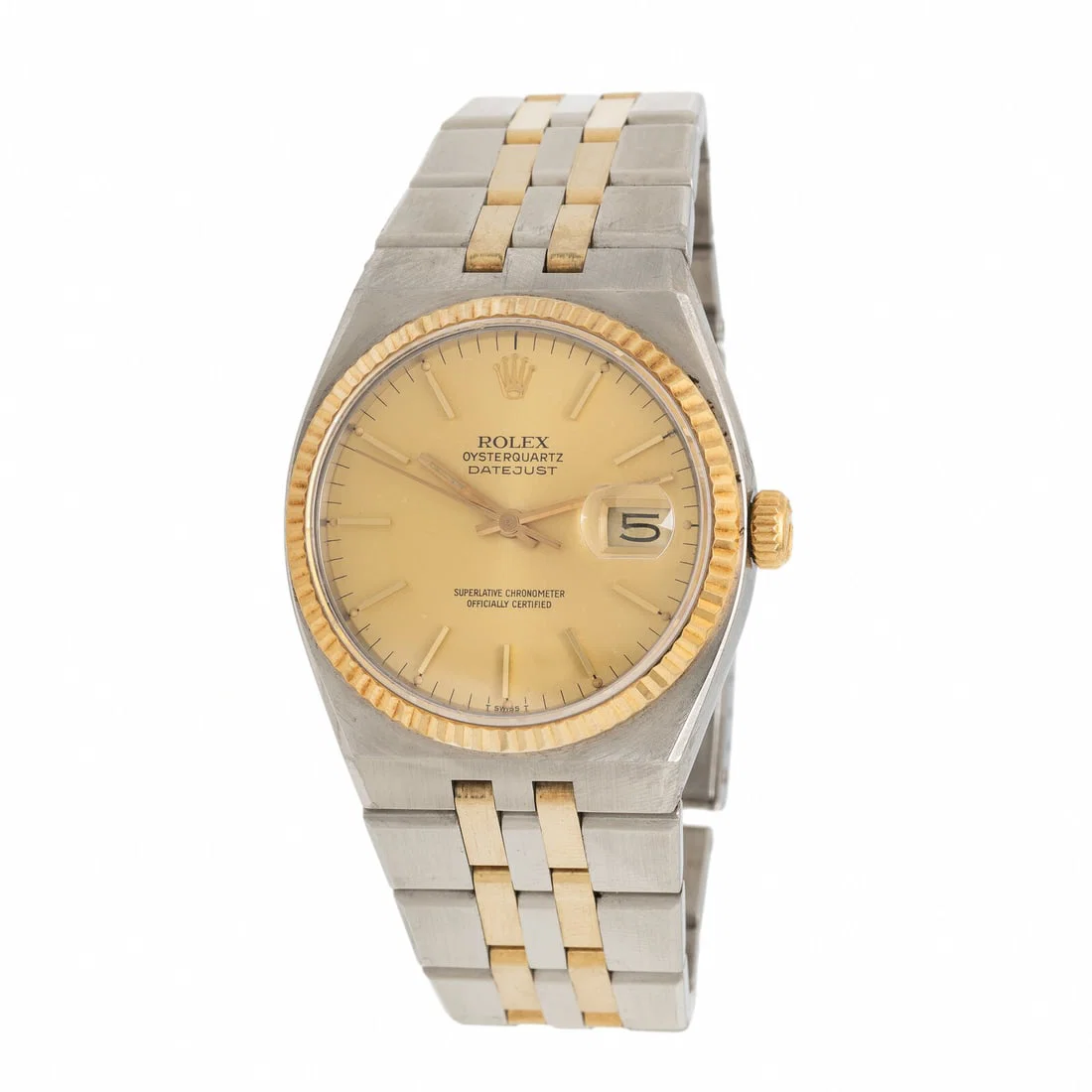 Rolex, Ref. 17013, 18K Yellow Gold and Stainless Steel 'Oysterquartz' 'Datejust' Watch, with Box &