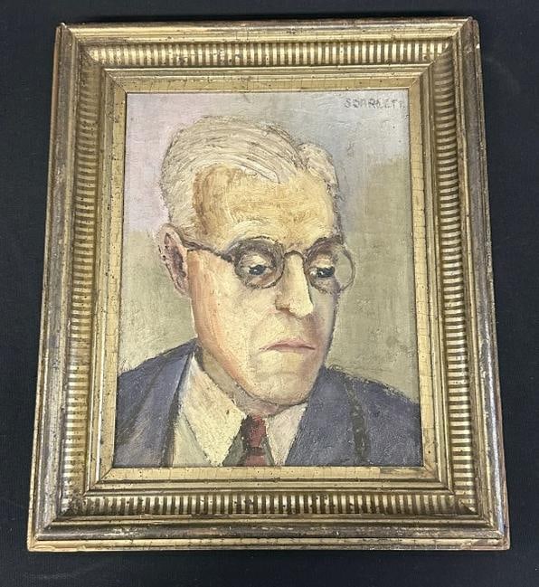 Rolph Scarlett (1889 - 1984) rare portrait of a Gentleman, signed upper right corner, in a 19th c