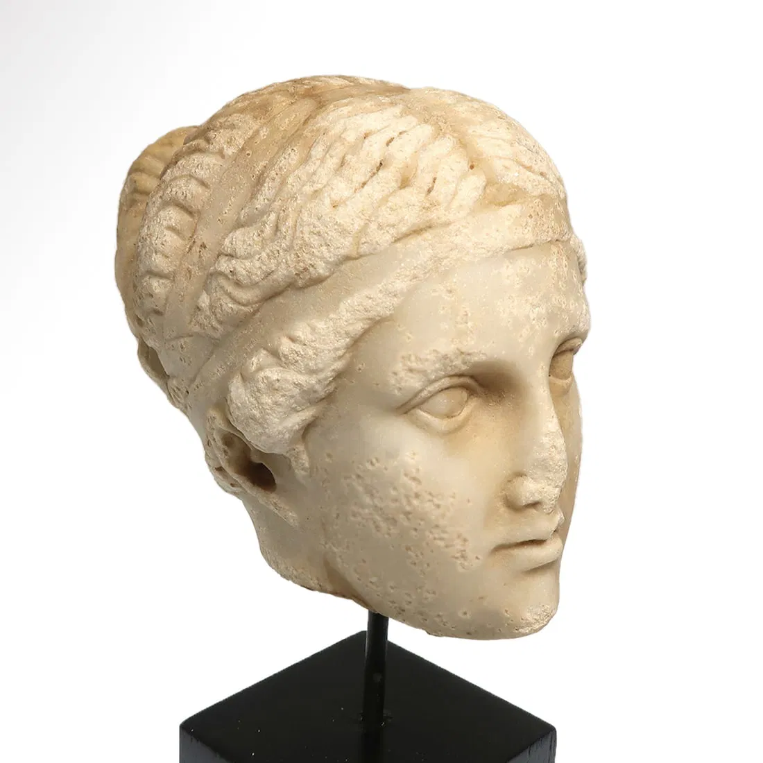 Roman Marble Head of a Lady, c. 2nd-3rd Century A.D.