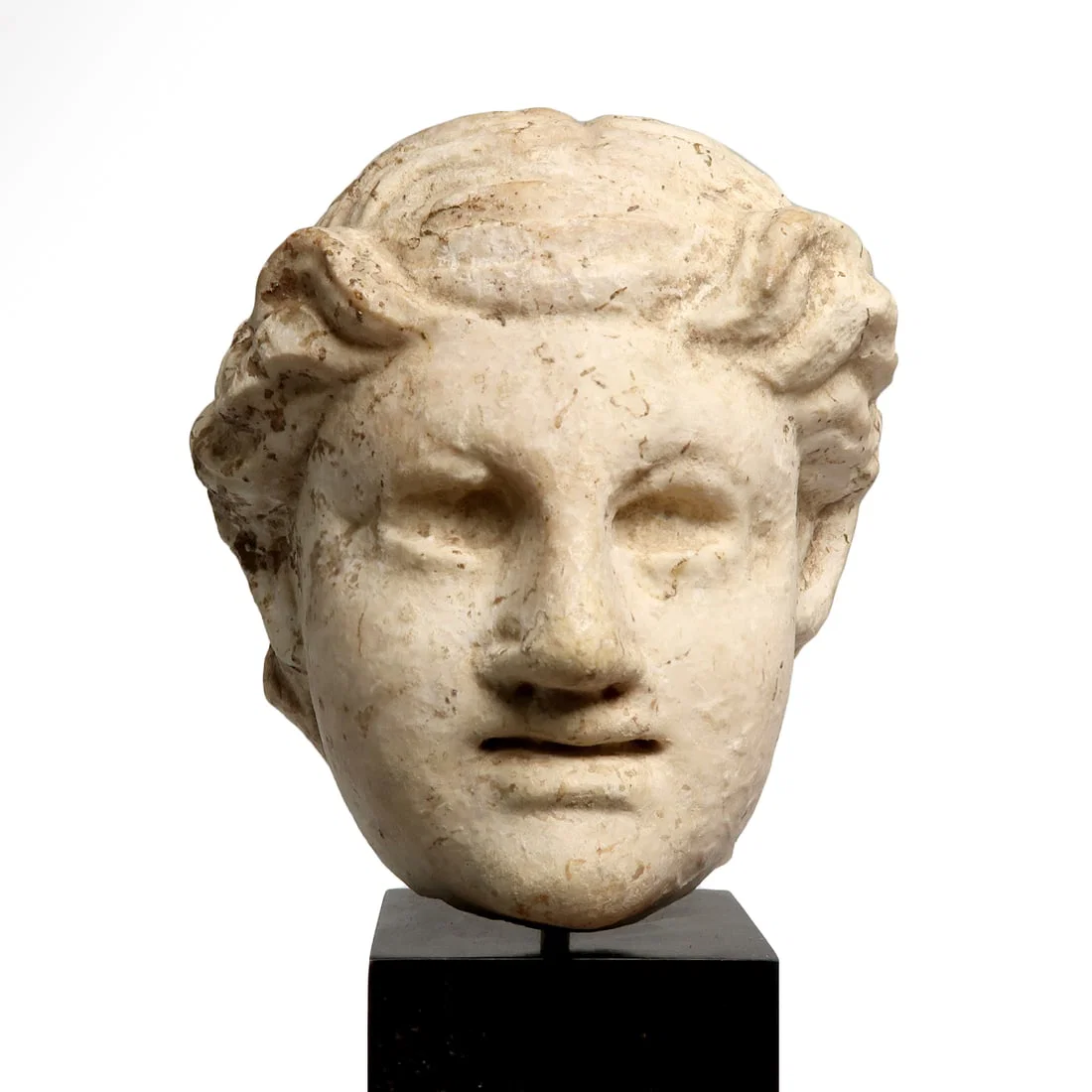 Roman Marble Head of a Maenad, c. 1st Century A.D.