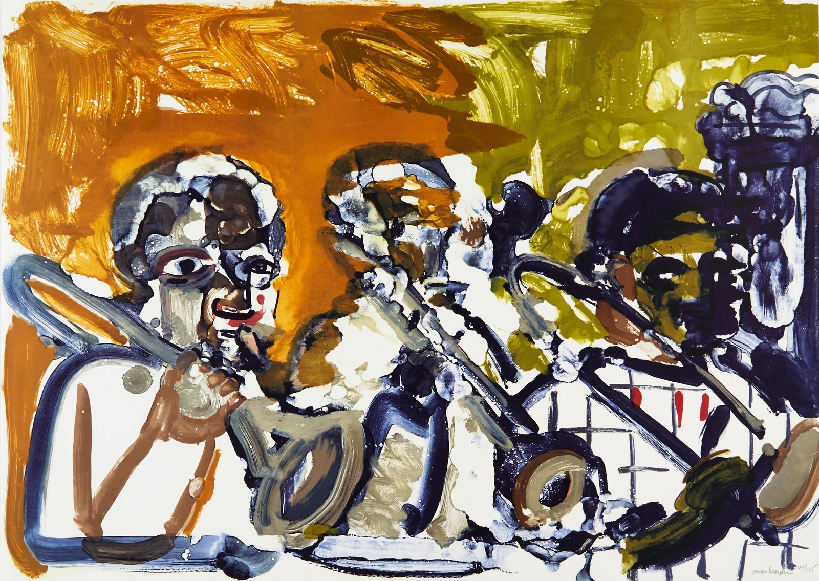 Romare Bearden, Brass Section (Gelburd/ Rosenberg 70-77), Jazz Series, Lithograph